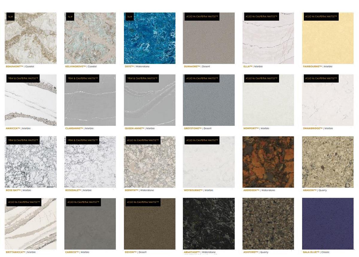 Quartz colors for kitchen countertops, bathroom Vanities, fireplace ...